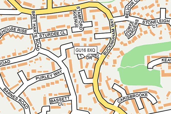 GU16 8XQ map - OS OpenMap – Local (Ordnance Survey) GU16 8XQ map - OS OpenMap – Local (Ordnance Survey)