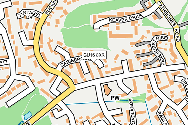 GU16 8XR map - OS OpenMap – Local (Ordnance Survey) GU16 8XR map - OS OpenMap – Local (Ordnance Survey)