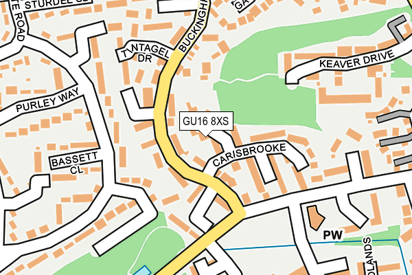 GU16 8XS map - OS OpenMap – Local (Ordnance Survey) GU16 8XS map - OS OpenMap – Local (Ordnance Survey)