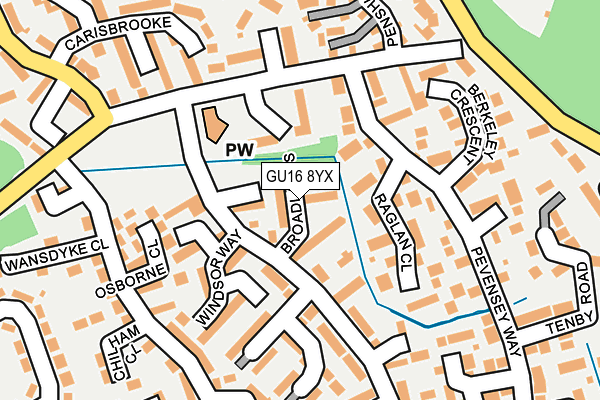 GU16 8YX map - OS OpenMap – Local (Ordnance Survey) GU16 8YX map - OS OpenMap – Local (Ordnance Survey)