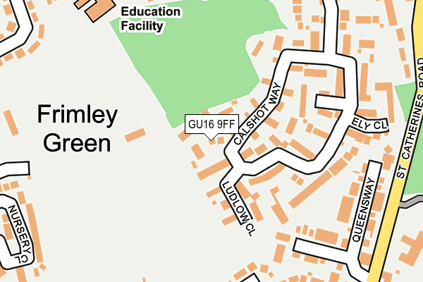 GU16 9FF map - OS OpenMap – Local (Ordnance Survey) GU16 9FF map - OS OpenMap – Local (Ordnance Survey)