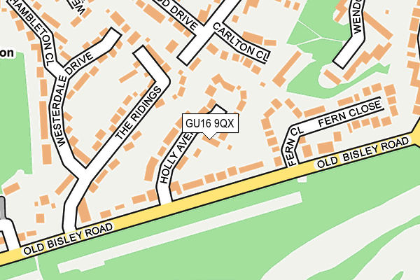 GU16 9QX map - OS OpenMap – Local (Ordnance Survey) GU16 9QX map - OS OpenMap – Local (Ordnance Survey)