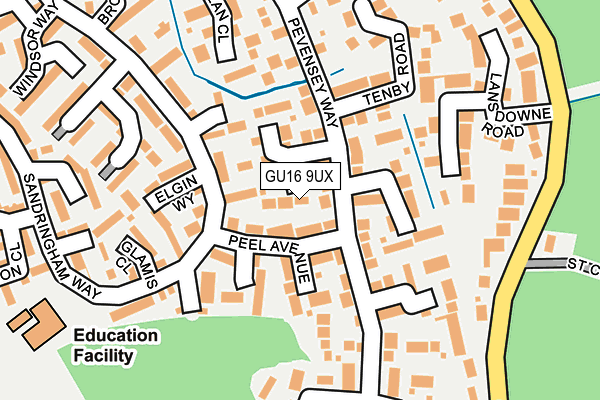 GU16 9UX map - OS OpenMap – Local (Ordnance Survey) GU16 9UX map - OS OpenMap – Local (Ordnance Survey)