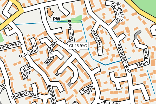 GU16 9YG map - OS OpenMap – Local (Ordnance Survey) GU16 9YG map - OS OpenMap – Local (Ordnance Survey)