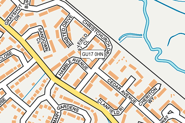 GU17 0HN map - OS OpenMap – Local (Ordnance Survey) GU17 0HN map - OS OpenMap – Local (Ordnance Survey)