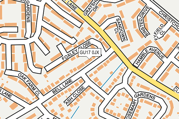 GU17 0JX map - OS OpenMap – Local (Ordnance Survey) GU17 0JX map - OS OpenMap – Local (Ordnance Survey)