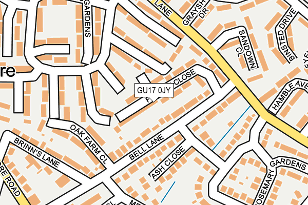 GU17 0JY map - OS OpenMap – Local (Ordnance Survey) GU17 0JY map - OS OpenMap – Local (Ordnance Survey)