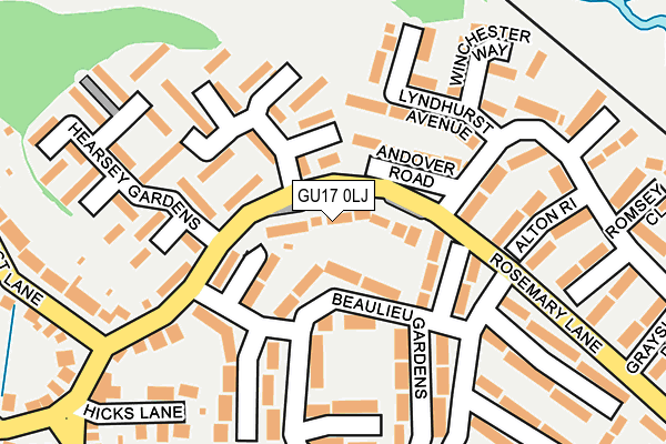 GU17 0LJ map - OS OpenMap – Local (Ordnance Survey) GU17 0LJ map - OS OpenMap – Local (Ordnance Survey)