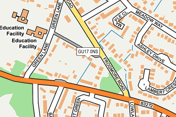 GU17 0NS map - OS OpenMap – Local (Ordnance Survey) GU17 0NS map - OS OpenMap – Local (Ordnance Survey)