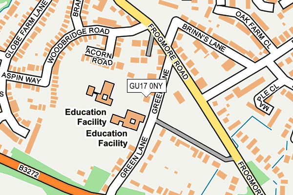 GU17 0NY map - OS OpenMap – Local (Ordnance Survey) GU17 0NY map - OS OpenMap – Local (Ordnance Survey)