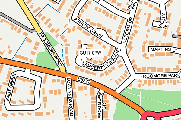 GU17 0PW map - OS OpenMap – Local (Ordnance Survey) GU17 0PW map - OS OpenMap – Local (Ordnance Survey)