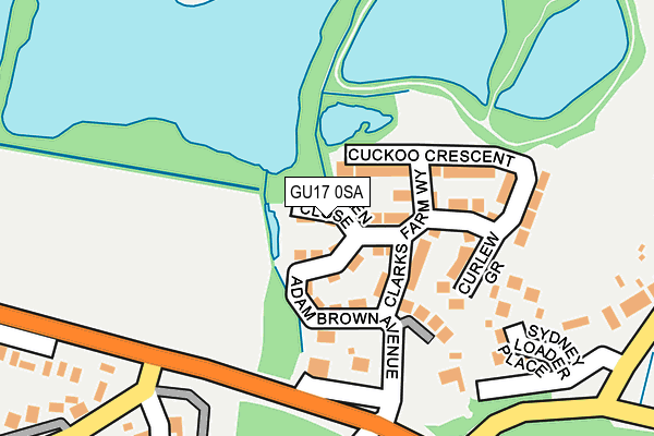 GU17 0SA map - OS OpenMap – Local (Ordnance Survey) GU17 0SA map - OS OpenMap – Local (Ordnance Survey)