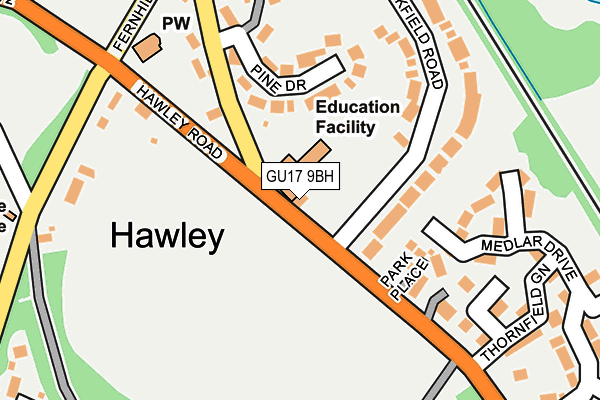 GU17 9BH map - OS OpenMap – Local (Ordnance Survey) GU17 9BH map - OS OpenMap – Local (Ordnance Survey)