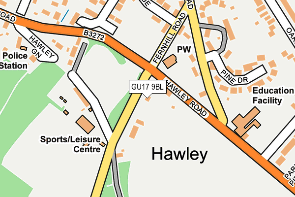 GU17 9BL map - OS OpenMap – Local (Ordnance Survey) GU17 9BL map - OS OpenMap – Local (Ordnance Survey)