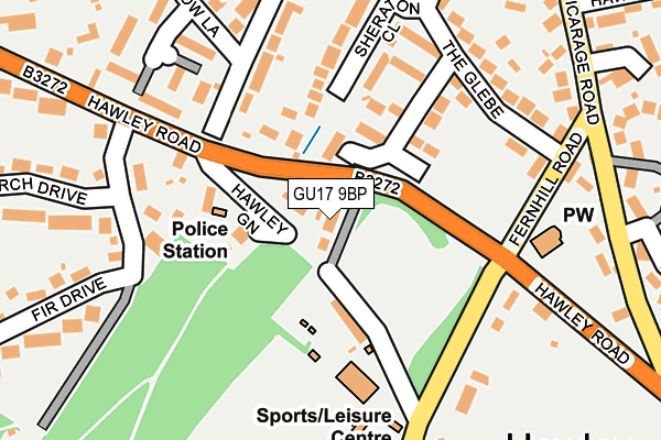 GU17 9BP map - OS OpenMap – Local (Ordnance Survey) GU17 9BP map - OS OpenMap – Local (Ordnance Survey)