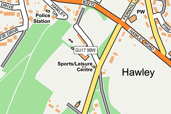 GU17 9BW map - OS OpenMap – Local (Ordnance Survey) GU17 9BW map - OS OpenMap – Local (Ordnance Survey)