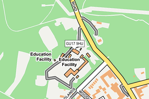 GU17 9HU map - OS OpenMap – Local (Ordnance Survey) GU17 9HU map - OS OpenMap – Local (Ordnance Survey)