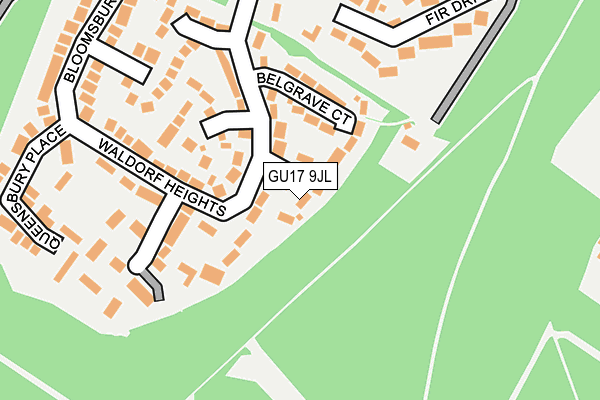 GU17 9JL map - OS OpenMap – Local (Ordnance Survey) GU17 9JL map - OS OpenMap – Local (Ordnance Survey)
