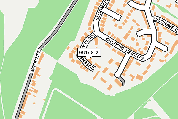 GU17 9LX map - OS OpenMap – Local (Ordnance Survey) GU17 9LX map - OS OpenMap – Local (Ordnance Survey)