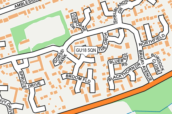 GU18 5QN map - OS OpenMap – Local (Ordnance Survey) GU18 5QN map - OS OpenMap – Local (Ordnance Survey)