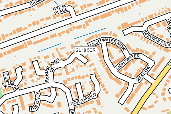 GU18 5QR map - OS OpenMap – Local (Ordnance Survey) GU18 5QR map - OS OpenMap – Local (Ordnance Survey)