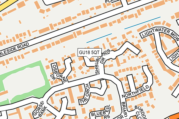 GU18 5QT map - OS OpenMap – Local (Ordnance Survey) GU18 5QT map - OS OpenMap – Local (Ordnance Survey)