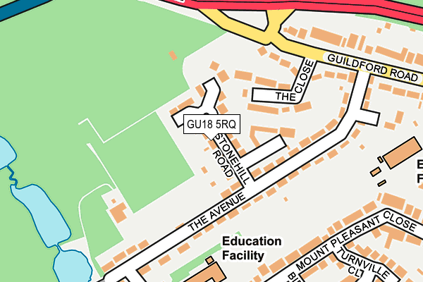 GU18 5RQ map - OS OpenMap – Local (Ordnance Survey) GU18 5RQ map - OS OpenMap – Local (Ordnance Survey)