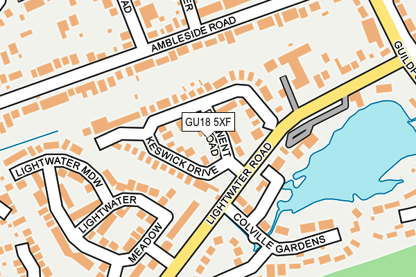 GU18 5XF map - OS OpenMap – Local (Ordnance Survey) GU18 5XF map - OS OpenMap – Local (Ordnance Survey)