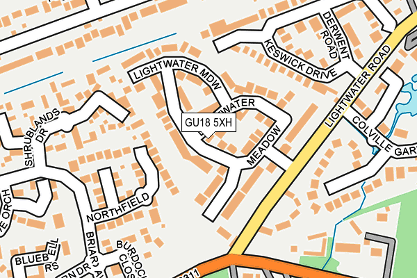 GU18 5XH map - OS OpenMap – Local (Ordnance Survey) GU18 5XH map - OS OpenMap – Local (Ordnance Survey)
