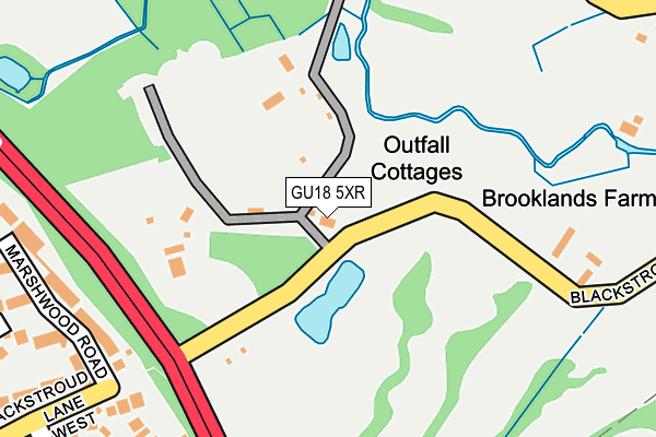 GU18 5XR map - OS OpenMap – Local (Ordnance Survey) GU18 5XR map - OS OpenMap – Local (Ordnance Survey)