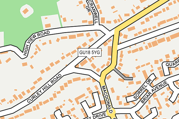 GU18 5YG map - OS OpenMap – Local (Ordnance Survey) GU18 5YG map - OS OpenMap – Local (Ordnance Survey)