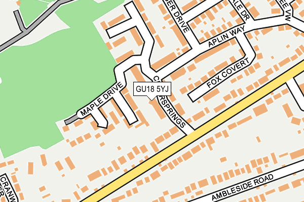GU18 5YJ map - OS OpenMap – Local (Ordnance Survey) GU18 5YJ map - OS OpenMap – Local (Ordnance Survey)