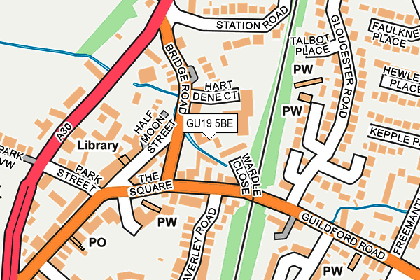 GU19 5BE map - OS OpenMap – Local (Ordnance Survey) GU19 5BE map - OS OpenMap – Local (Ordnance Survey)