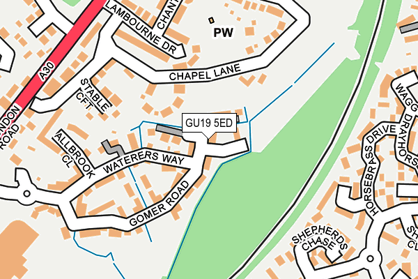 GU19 5ED map - OS OpenMap – Local (Ordnance Survey) GU19 5ED map - OS OpenMap – Local (Ordnance Survey)