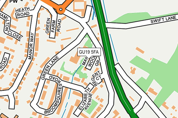 GU19 5FA map - OS OpenMap – Local (Ordnance Survey) GU19 5FA map - OS OpenMap – Local (Ordnance Survey)