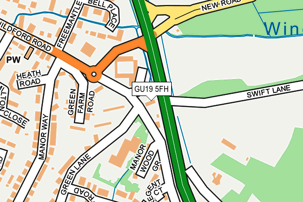 GU19 5FH map - OS OpenMap – Local (Ordnance Survey) GU19 5FH map - OS OpenMap – Local (Ordnance Survey)