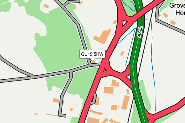 GU19 5HW map - OS OpenMap – Local (Ordnance Survey) GU19 5HW map - OS OpenMap – Local (Ordnance Survey)