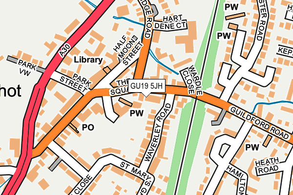 GU19 5JH map - OS OpenMap – Local (Ordnance Survey) GU19 5JH map - OS OpenMap – Local (Ordnance Survey)