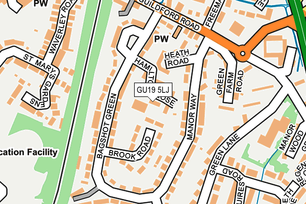 GU19 5LJ map - OS OpenMap – Local (Ordnance Survey) GU19 5LJ map - OS OpenMap – Local (Ordnance Survey)
