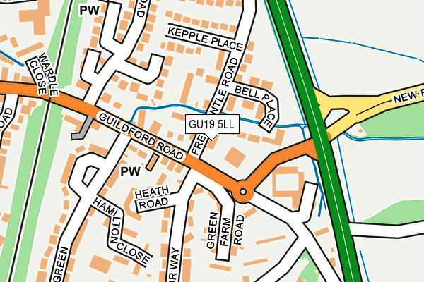 GU19 5LL map - OS OpenMap – Local (Ordnance Survey) GU19 5LL map - OS OpenMap – Local (Ordnance Survey)
