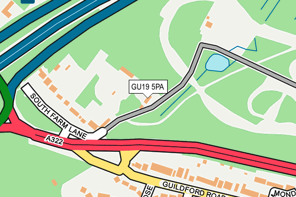 GU19 5PA map - OS OpenMap – Local (Ordnance Survey) GU19 5PA map - OS OpenMap – Local (Ordnance Survey)