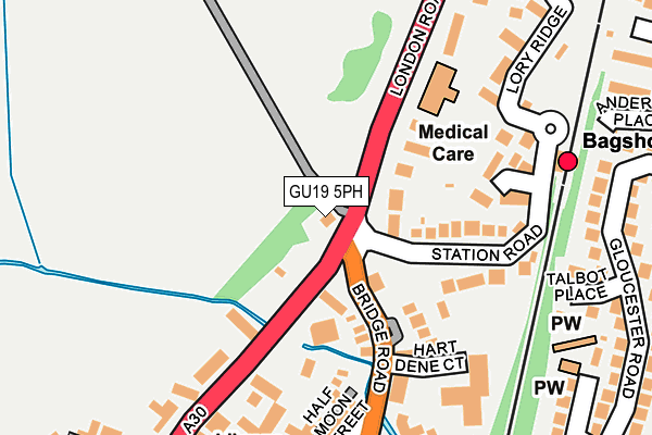 GU19 5PH map - OS OpenMap – Local (Ordnance Survey) GU19 5PH map - OS OpenMap – Local (Ordnance Survey)