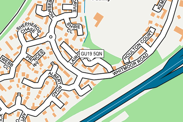 GU19 5QN map - OS OpenMap – Local (Ordnance Survey) GU19 5QN map - OS OpenMap – Local (Ordnance Survey)