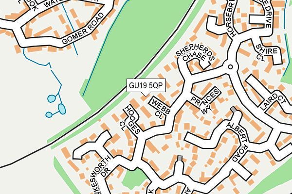 GU19 5QP map - OS OpenMap – Local (Ordnance Survey) GU19 5QP map - OS OpenMap – Local (Ordnance Survey)