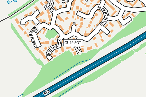 GU19 5QT map - OS OpenMap – Local (Ordnance Survey) GU19 5QT map - OS OpenMap – Local (Ordnance Survey)
