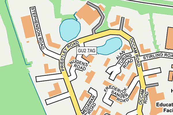 GU2 7AG map - OS OpenMap – Local (Ordnance Survey) GU2 7AG map - OS OpenMap – Local (Ordnance Survey)