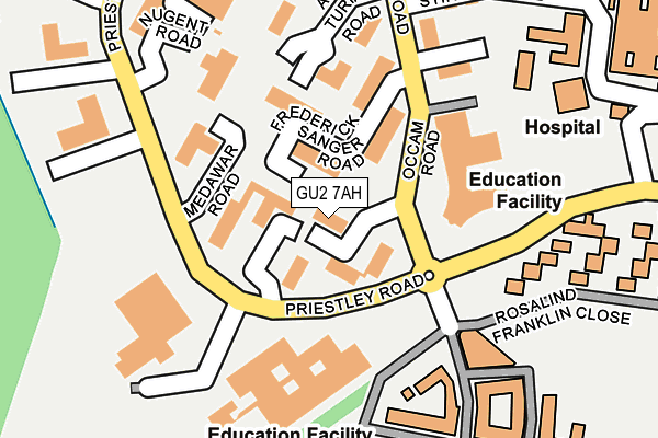 GU2 7AH map - OS OpenMap – Local (Ordnance Survey) GU2 7AH map - OS OpenMap – Local (Ordnance Survey)