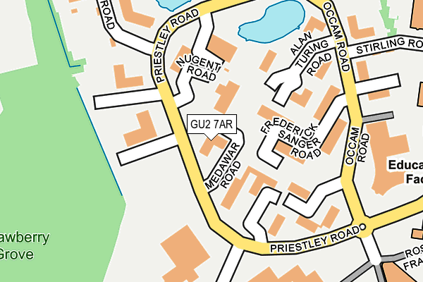GU2 7AR map - OS OpenMap – Local (Ordnance Survey)