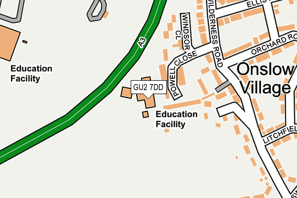 GU2 7DD map - OS OpenMap – Local (Ordnance Survey) GU2 7DD map - OS OpenMap – Local (Ordnance Survey)