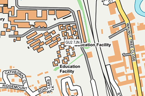 GU2 7JN map - OS OpenMap – Local (Ordnance Survey) GU2 7JN map - OS OpenMap – Local (Ordnance Survey)